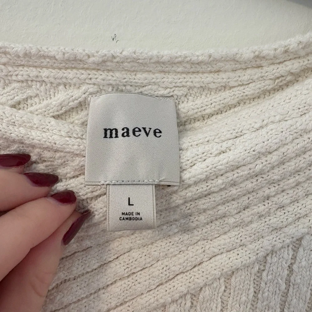 Anthropologie Maeve Ribbed Sweater Top Large - Picture 4 of 5